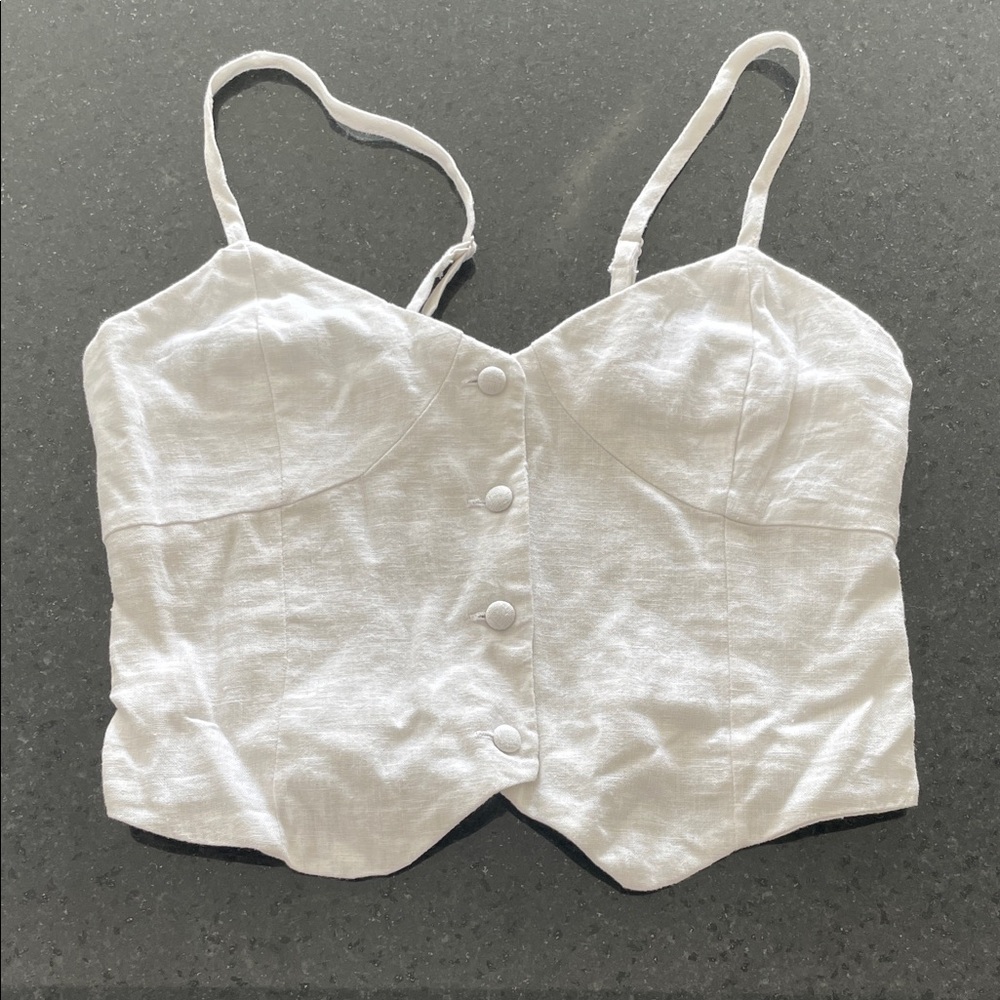 White Button-Up Women's Crop Top